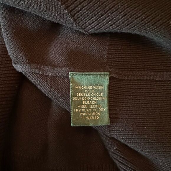 Lauren Ralph Lauren Embroidered Logo Crest NWOT Black 1/4-Zip Sweater Size Med - Picture 8 of 9